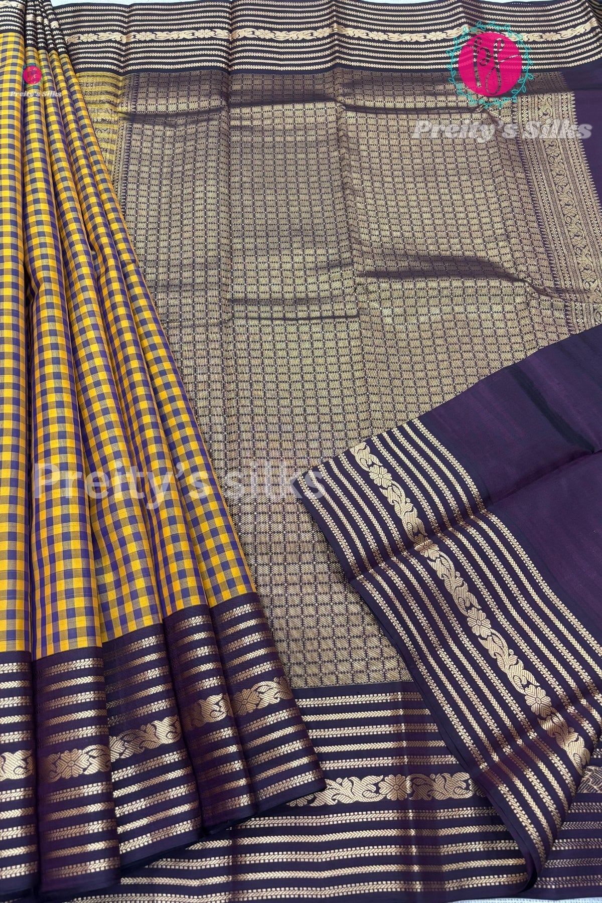 Half Pure Kanchipuram Silk Saree