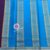 Pure Mysore crepe silk-Dark blue with sky blue -PF02191