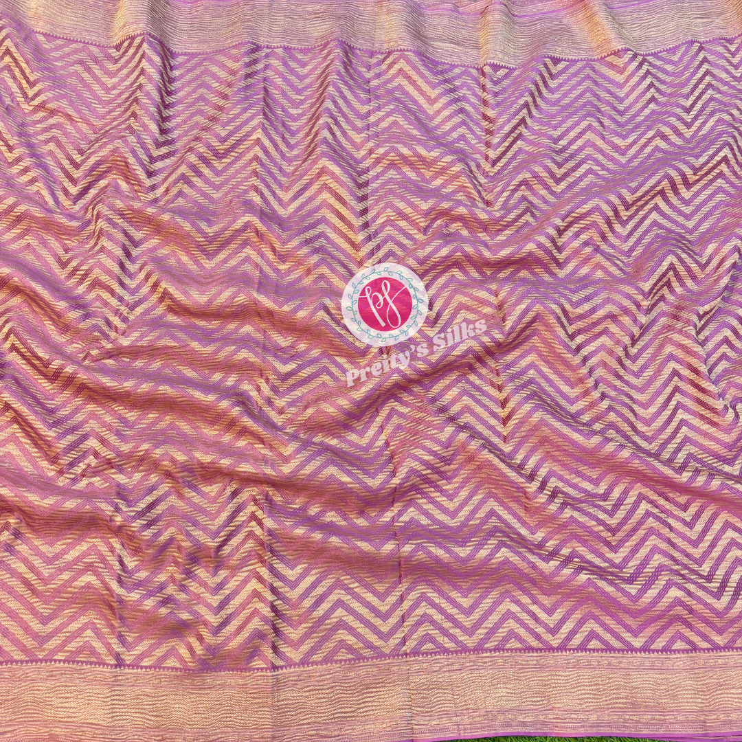 Pure Banarasi Crepe Silk-Lavender -PY68601