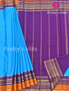 Pure Mysore Crepe SilkSaree-Ganga jamuna border style(Dual border)