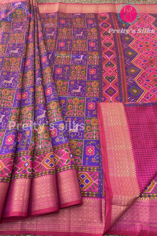 Semi Ikkat Pochampally Silk Saree-PF80127