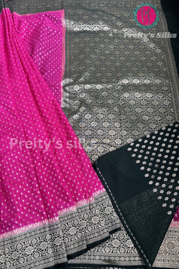 SEMI TUSSAR GEORGETTE SILK SAREE- PF37670. (PLEASE NOTE EACH DESIGNS ARE DIFFERENT CAREFULLY CHECK BEFORE ORDERING)