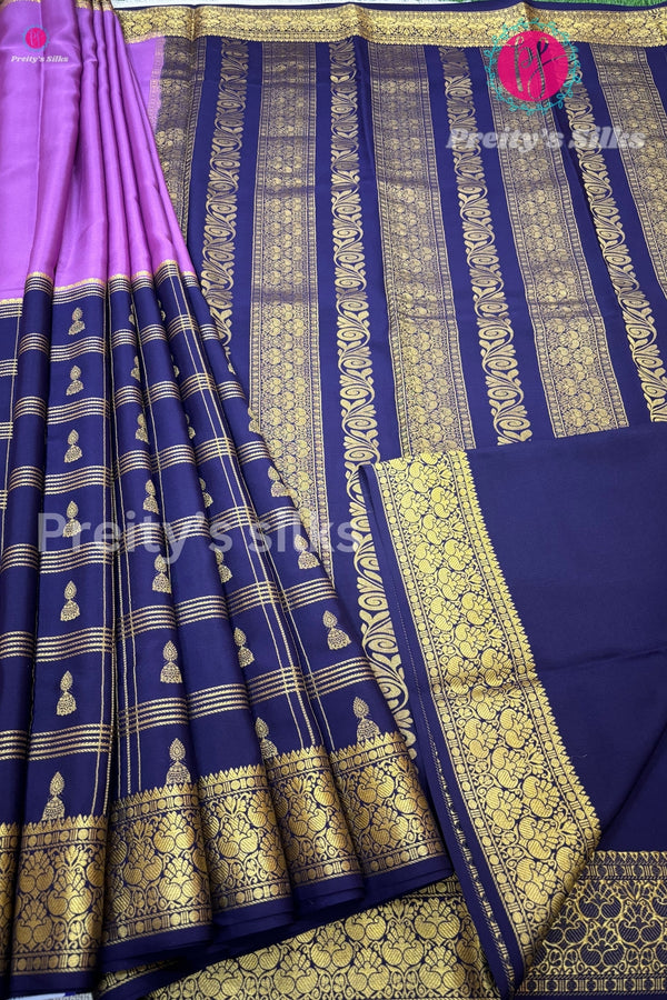Pure Mysore Crepe Silk Saree WITH JUMKA MOFFITS