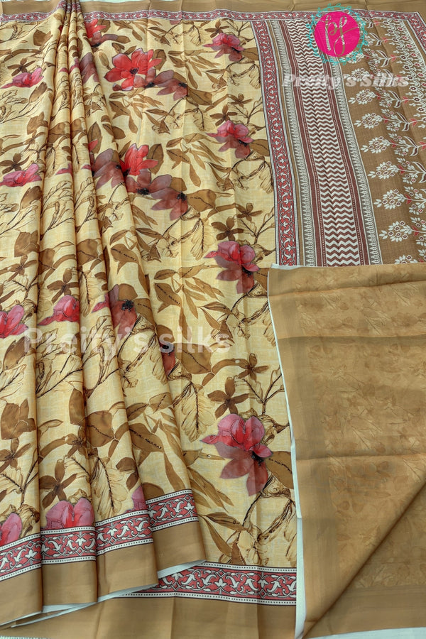 Semi Crepe Silk with Floral Printed saree -PF81116