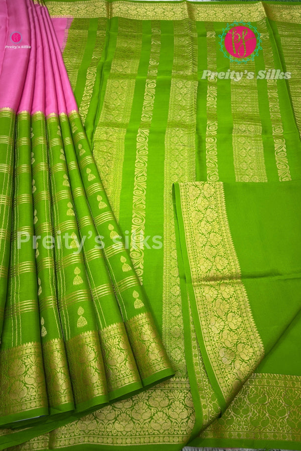 Pure Mysore Crepe Silk Saree WITH JUMKA MOFFITS