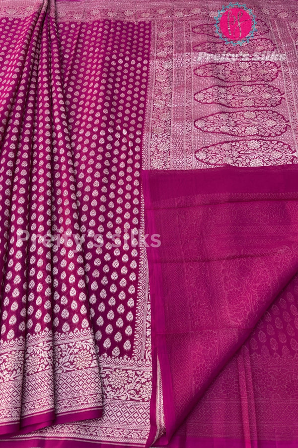 PURE KADDI BANARASI GEORGETTE SILK SAREE-PF25936