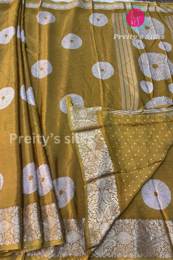 Semi Wrinkle Crepe Silk Saree- PF81997