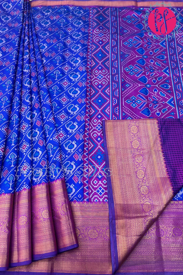 Semi Ikkat Pochampally Silk Saree-PF70362