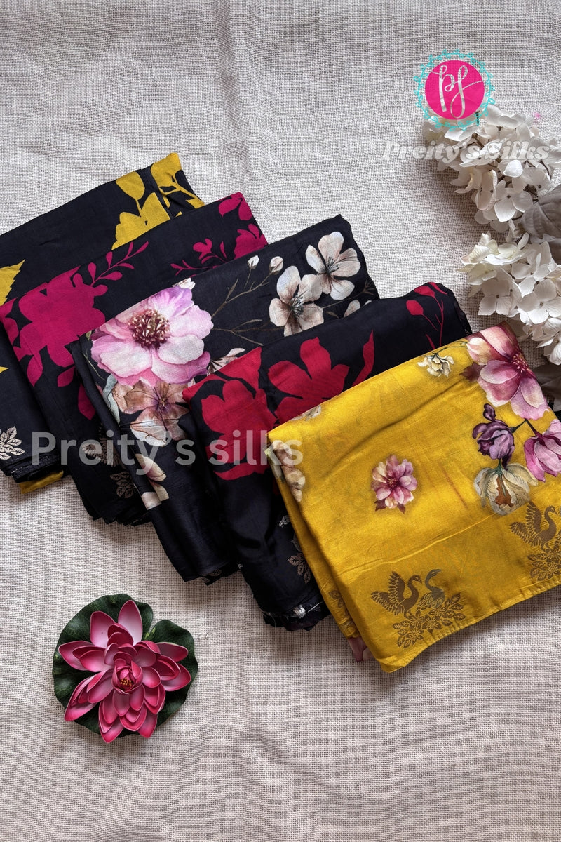 Printed Semi Mysore Crepe Silk Saree-PF53369