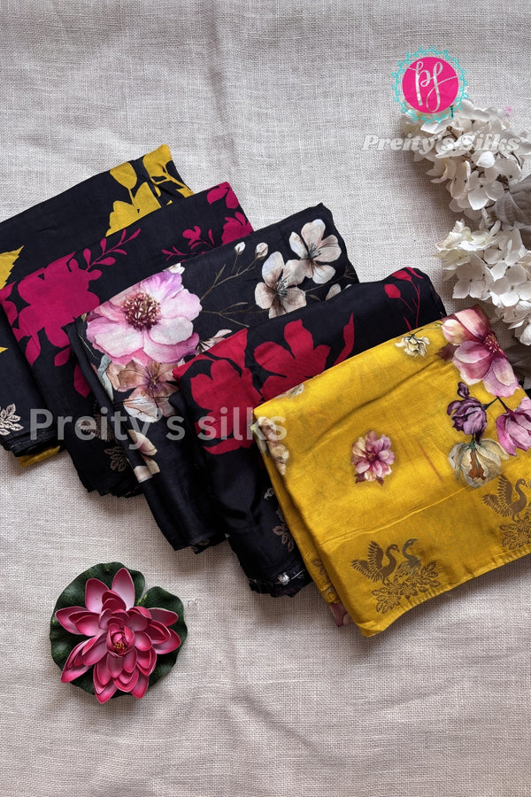 Printed Semi Mysore Crepe Silk Saree-PF53369