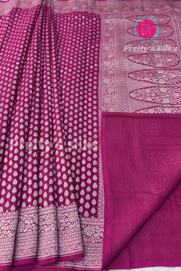 PURE KADDI BANARASI GEORGETTE SILK SAREE-PF25936