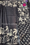 Semi Tussar Silk with mirror work and Appliqué Work Silk Saree- PF32426