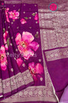 Floral Print Tussar Crepe Silk Saree