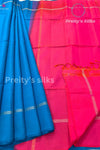 Half Pure kanchipuram Soft Silk Saree-Contrast combination