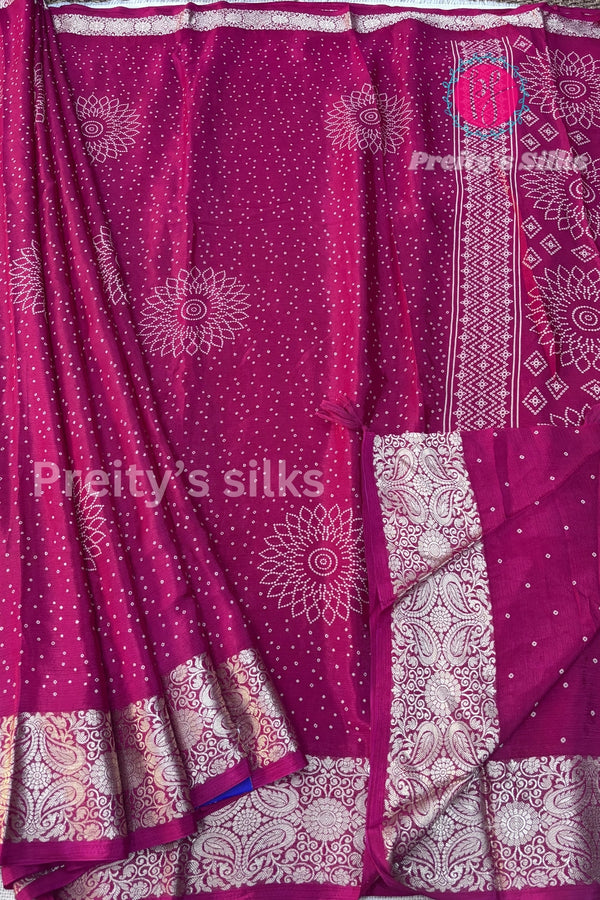 Semi Wrinkle Crepe Silk Saree-PF82020