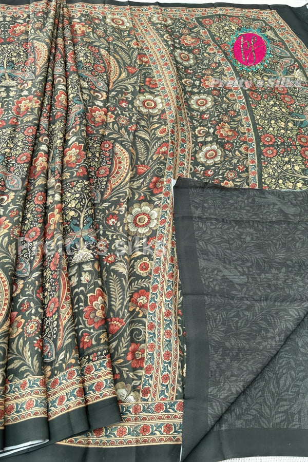 Semi Crepe Silk with Floral Printed saree -PF81116