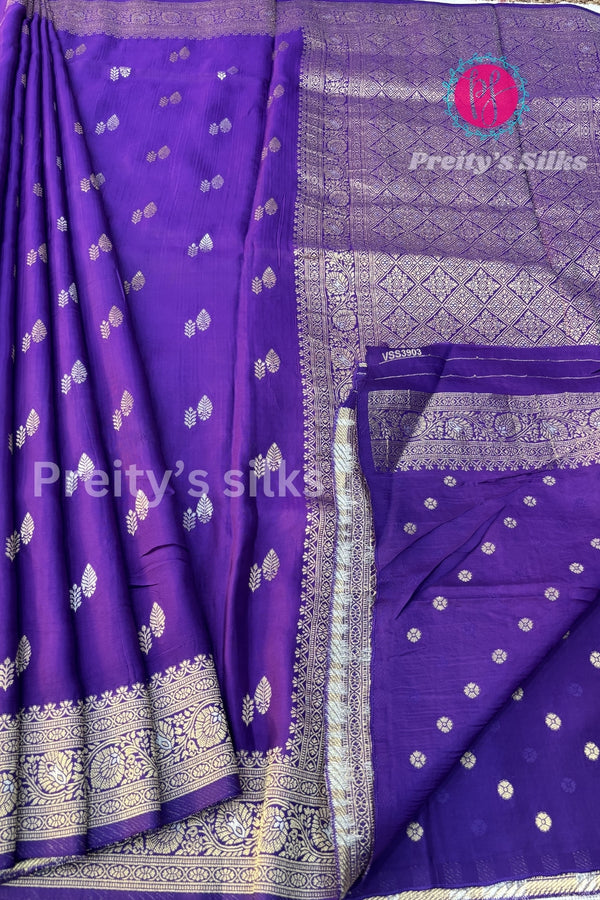 Semi Banarasi Crepe Silk Saree-PF79718