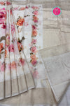 Floral Print Tussar Crepe Silk Saree