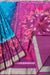 Semi Pochampally Soft Silk Saree - PF44598 - Peacock Blue with Magenta Pink