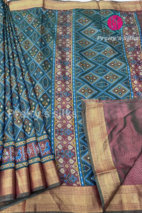 Semi Ikkat Pochampally Silk Saree-PF86504