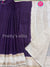 Semi Dupion Silk Saree -Purple With Half White- PF45051