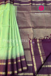 Pure Kanchipuram Soft Silk - Ligth Pista GreenWith winish Purple - PF84110