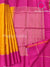 Pure Kanchipuram Silk Saree -Mustard Yellow with pink- PF18476