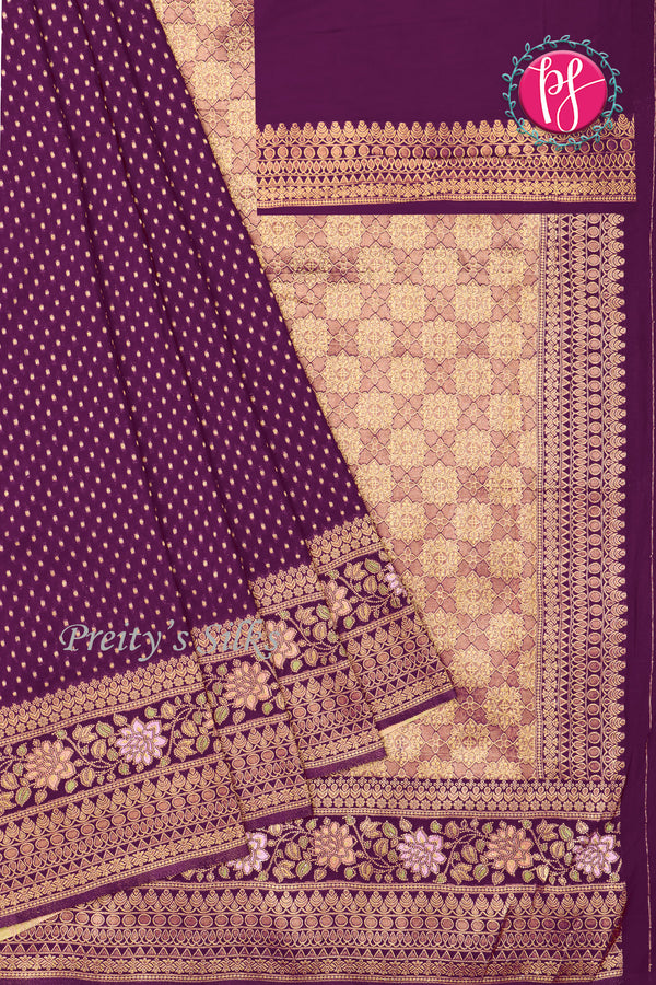 Semi Banarasi Crepe Silk Saree-PA00856