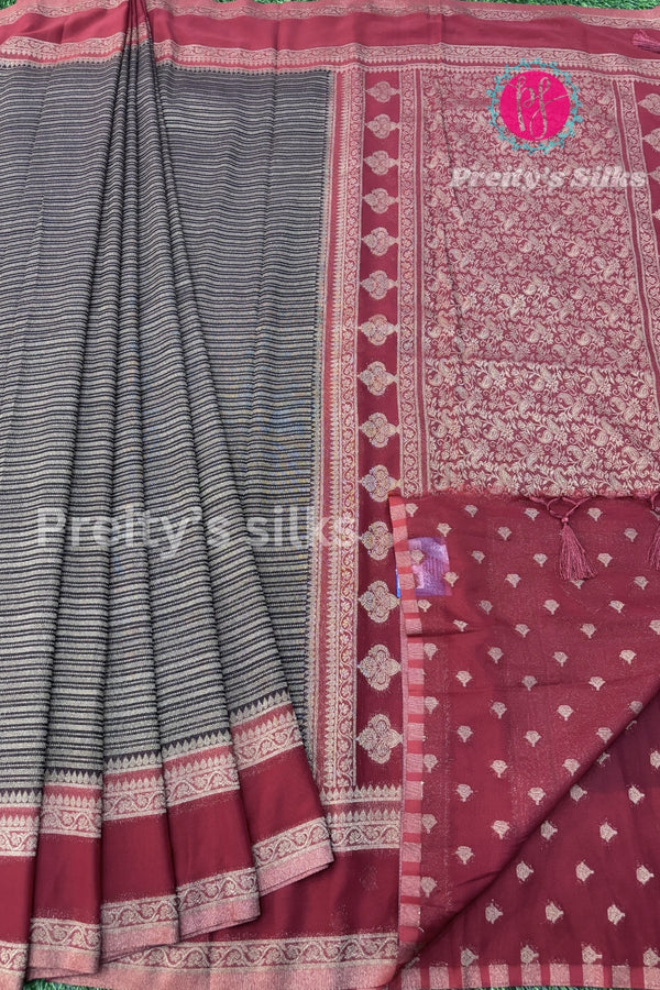 Semi Banarasi Georgette Silk Saree-PA01761