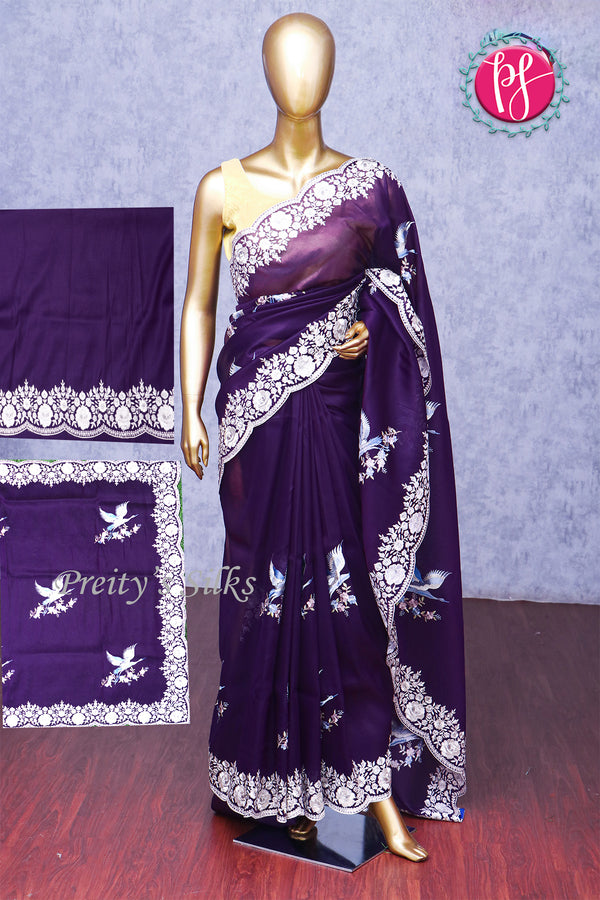 Tissue Organza Saree-PA05373