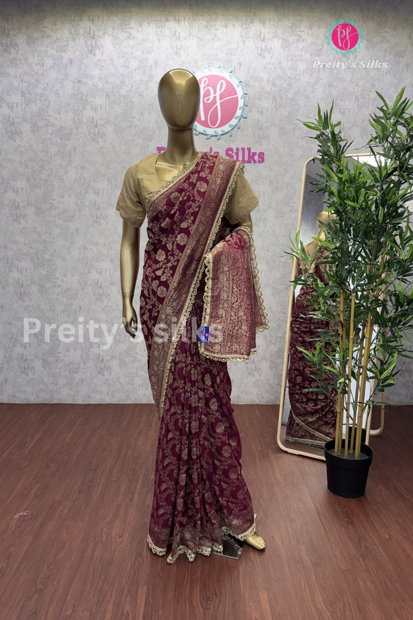 Semi Georgette Silk Saree-PA05573