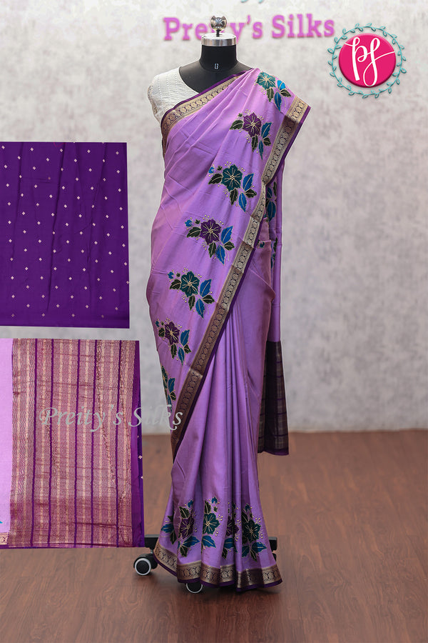 Semi Mysore crepe Silk Saree-PA06725