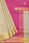 (Pre-Order) Raw silk saree with checks pattern PA09058(shipping in 7days)