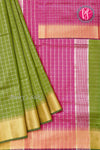 (Pre-Order) Raw silk saree with checks pattern PA09058(shipping in 7days)