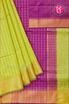 (Pre-Order) Raw silk saree with checks pattern PA09058(shipping in 7days)