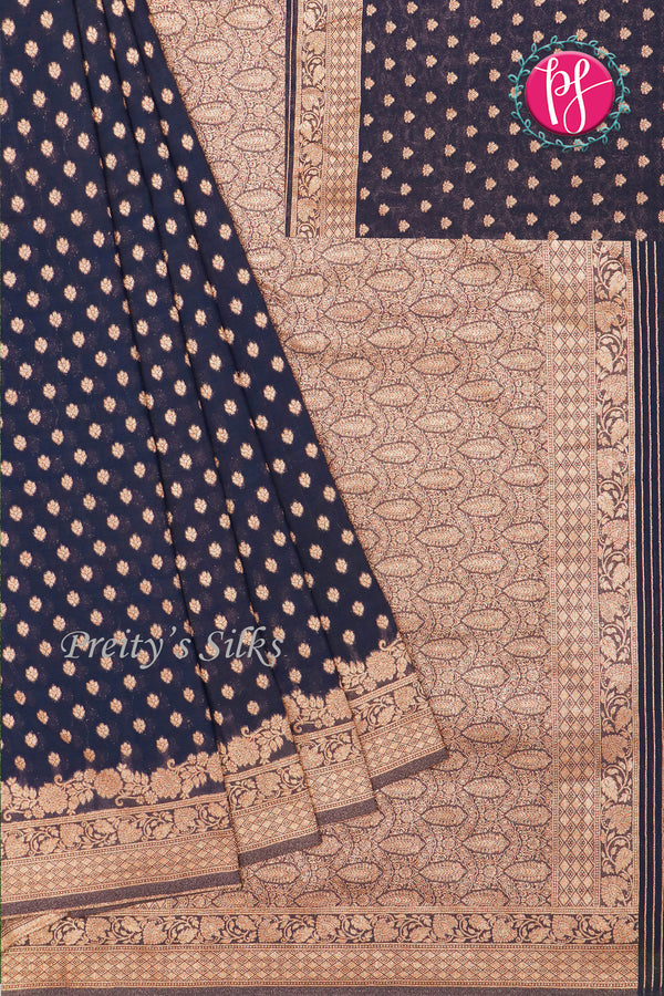 Semi Banarasi Crepe Silk Saree-PA16571