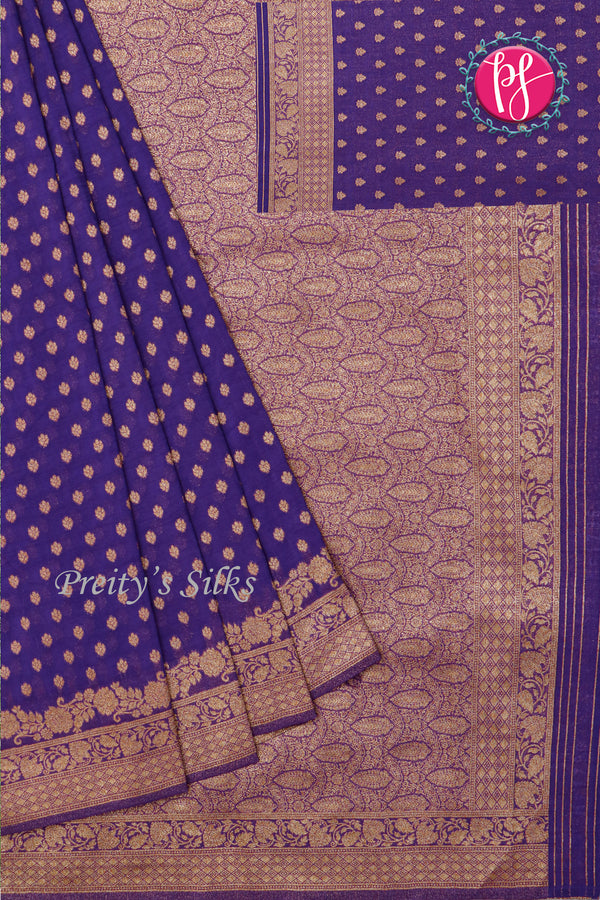 Semi Banarasi Crepe Silk Saree-PA16571