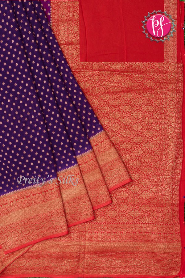 Semi Banarasi Georgette Silk Saree-PA12595