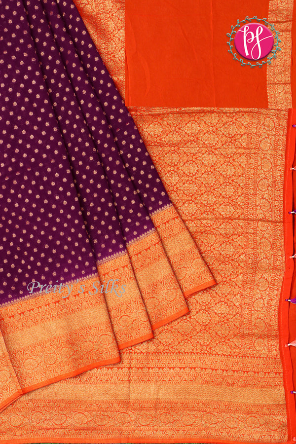 Semi Banarasi Georgette Silk Saree-PA12595