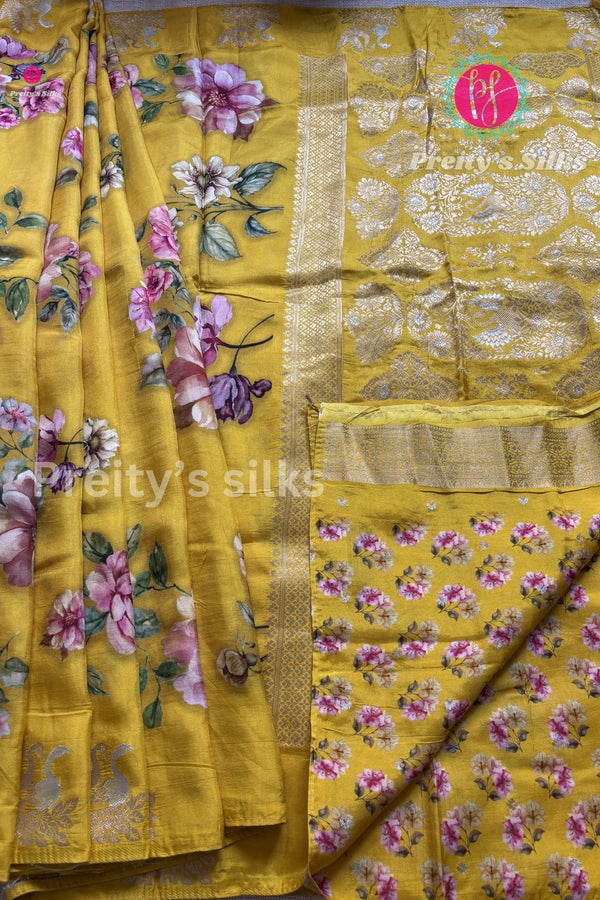 Printed Semi Mysore Crepe Silk Saree-PF53369