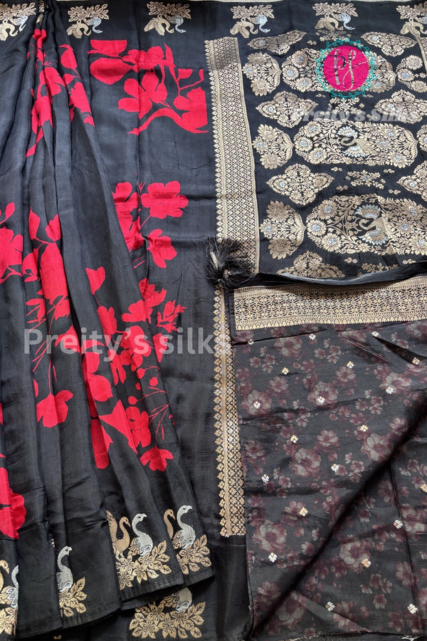 Printed Semi Mysore Crepe Silk Saree-PF53369