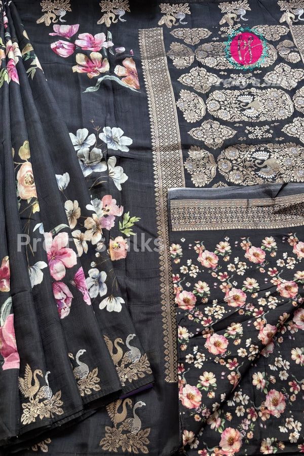 Printed Semi Mysore Crepe Silk Saree-PF53369