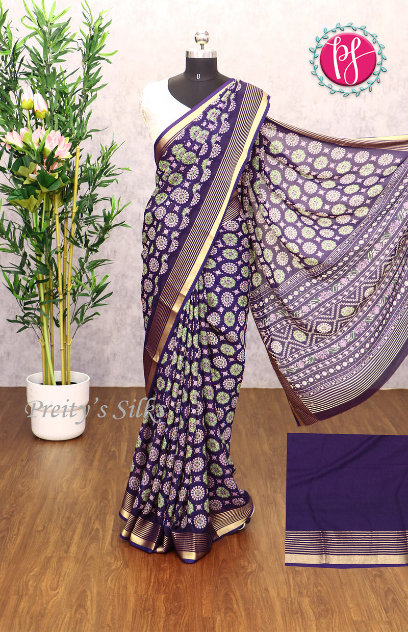 Semi Georgette Silk Saree-PF70854