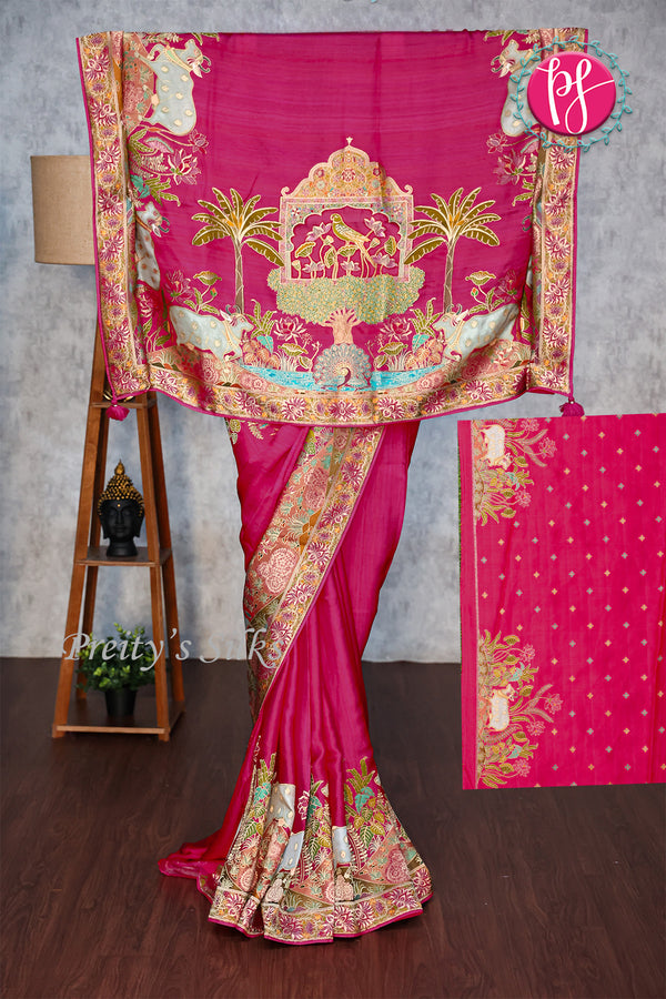 Premium Banarasi Crepe Silk With Pichwai Waves