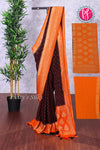 Semi Banarasi Crepe Silk Saree with Wrinkle Fabric-PF83378