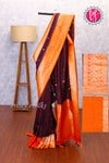 Banarasi Crepe Silk with Checks Silk Saree-PF83354