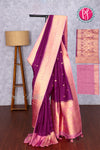 Banarasi Crepe Silk with Checks Silk Saree-PF83354
