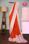 Semi Banarasi Crepe Silk Saree with Wrinkle Fabric-PF83378
