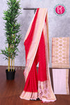 Semi Banarasi Crepe Silk Saree with Wrinkle Fabric-PF83378