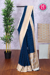 Semi Banarasi Crepe Silk Saree with Wrinkle Fabric-PF83378